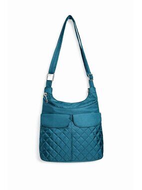 Travelon Large Blue Quilted RFID Crossbody Bag
